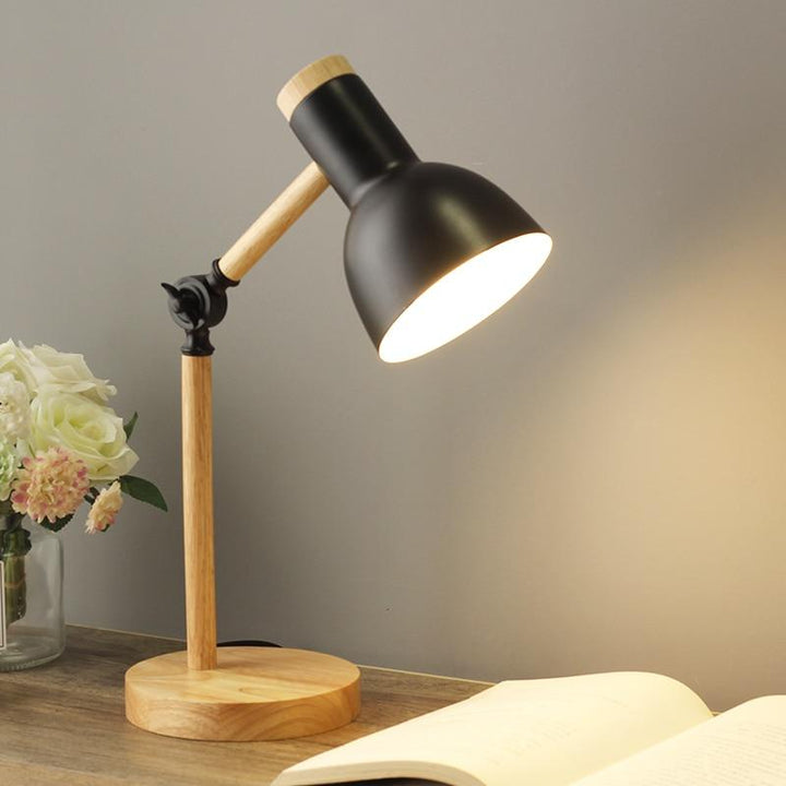 Wooden Scandinavian Table Lamp - LumiNord-Black-The Livary