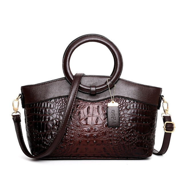 Luxury Leather Shoulder Bag - Liva-Brown-The Livary