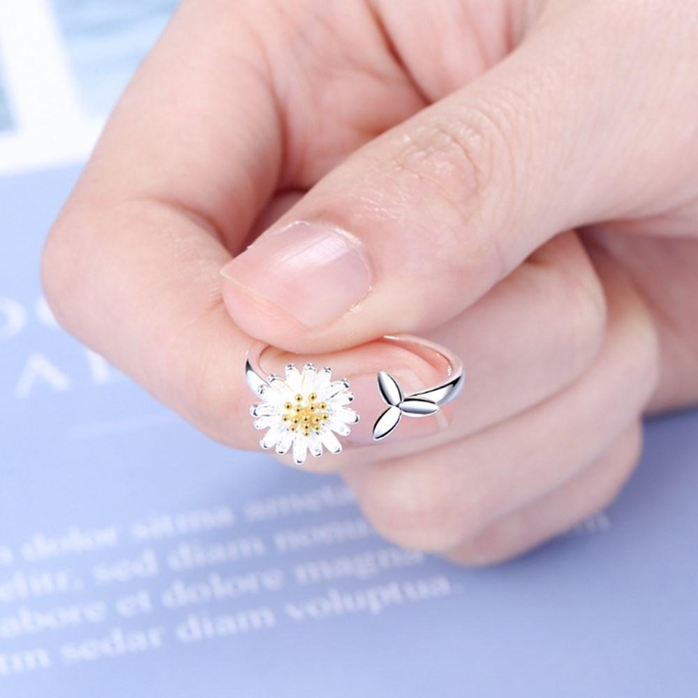 Adjustable Silver Sunflower Ring - Helios-The Livary