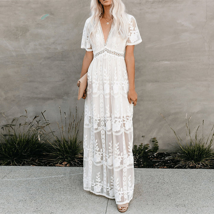 Light summer dress made of viscose for women – Merly-White-S-The Livary