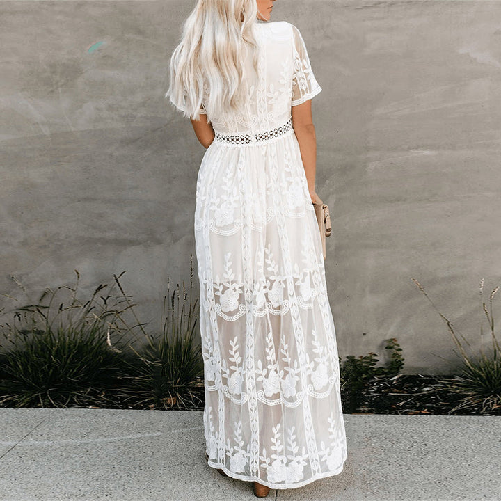 Light summer dress made of viscose for women – Merly-White-S-The Livary