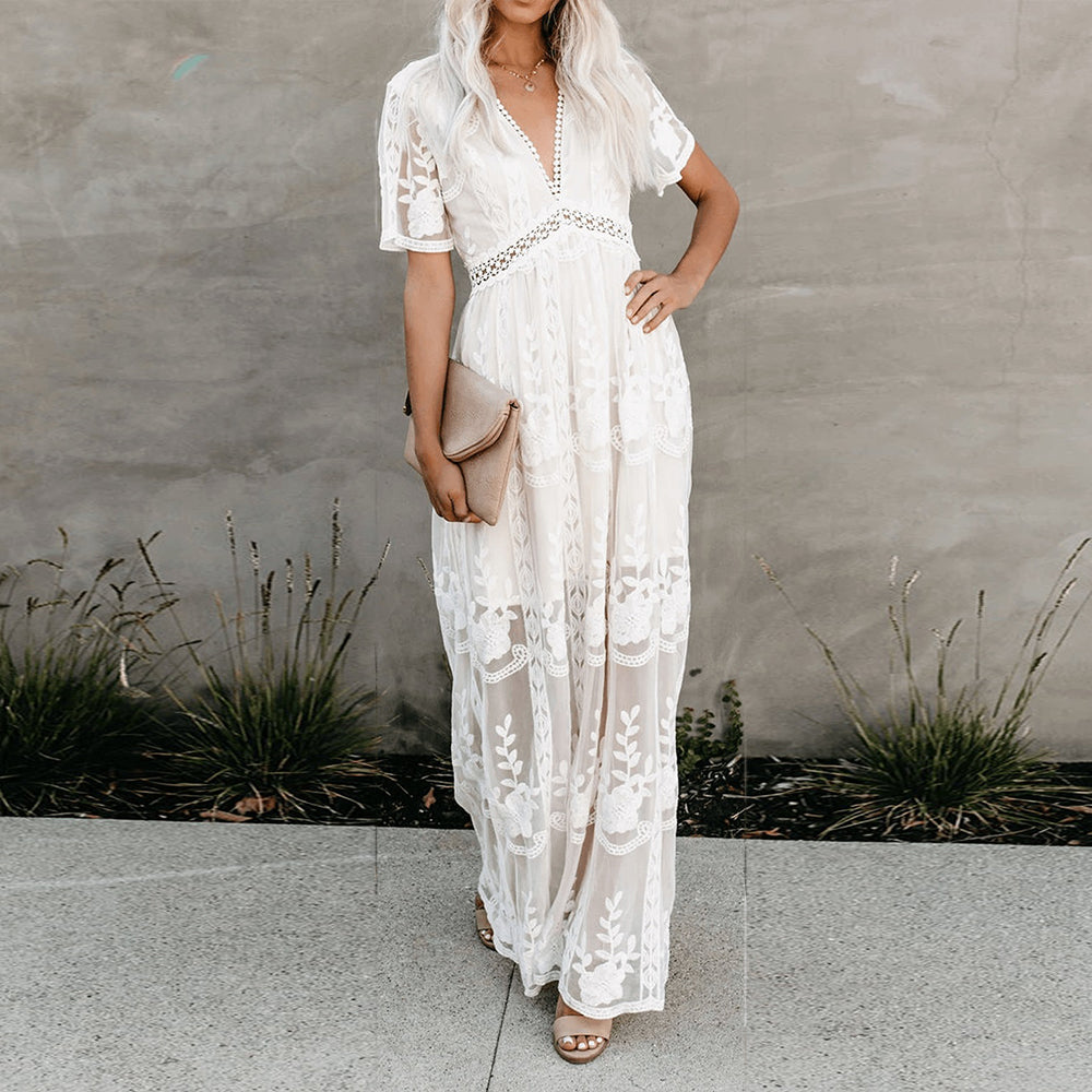 Light summer dress made of viscose for women – Merly-White-S-The Livary
