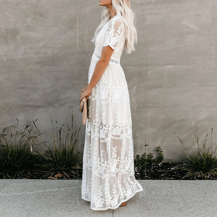 Light summer dress made of viscose for women – Merly-White-S-The Livary