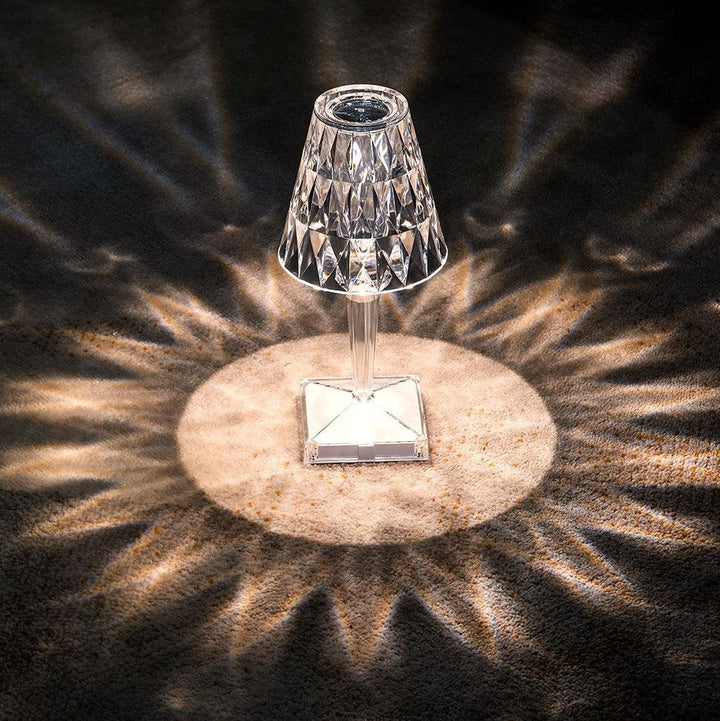 Crystal Table Lamp with Touch Control - LumeCrystal-Transparent-The Livary