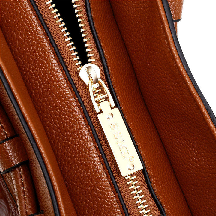 Luxury Leather Shoulder Bag - Liva-Grey-The Livary