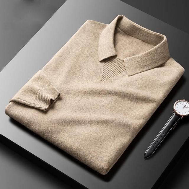Cashmere Polo Sweater - LuxeRetro-Ivory-S-The Livary