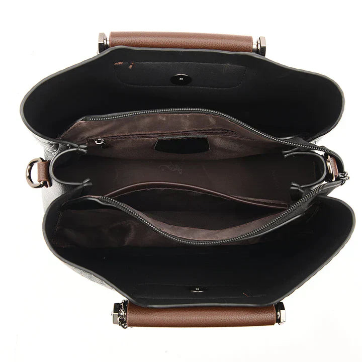 Luxury Leather Women's Handbag - Amara-Black-The Livary