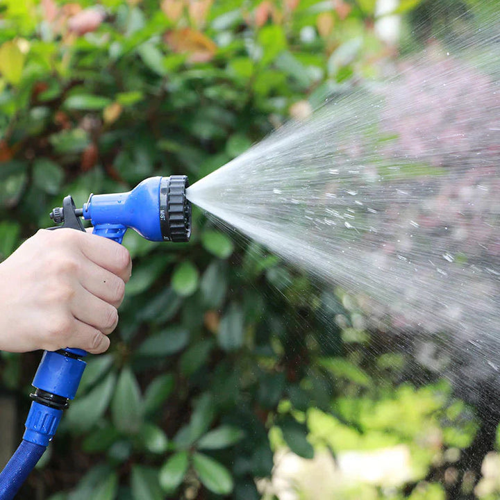 Expandable Garden Hose with Spray Gun – FlexaFlow-Green-7.5 metres-The Livary