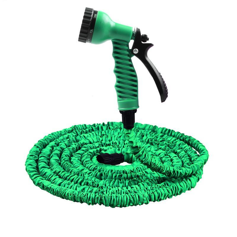 Expandable Garden Hose with Spray Gun – FlexaFlow-Green-7.5 metres-The Livary