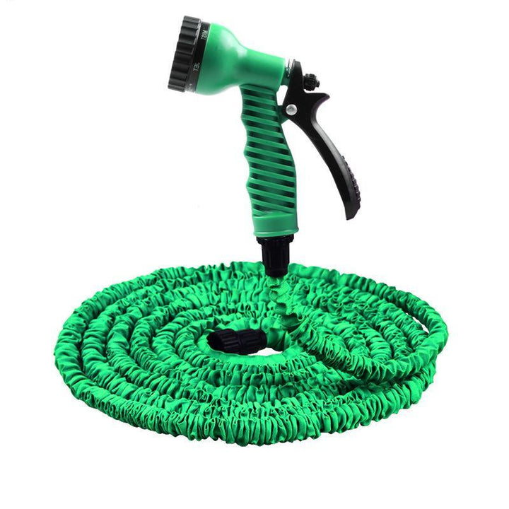 Expandable Garden Hose with Spray Gun – FlexaFlow-Green-7.5 metres-The Livary