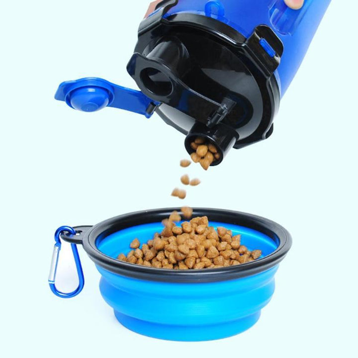 2-in-1 Travel Cup with Food Bowl - PawBuddy™-Blue-The Livary