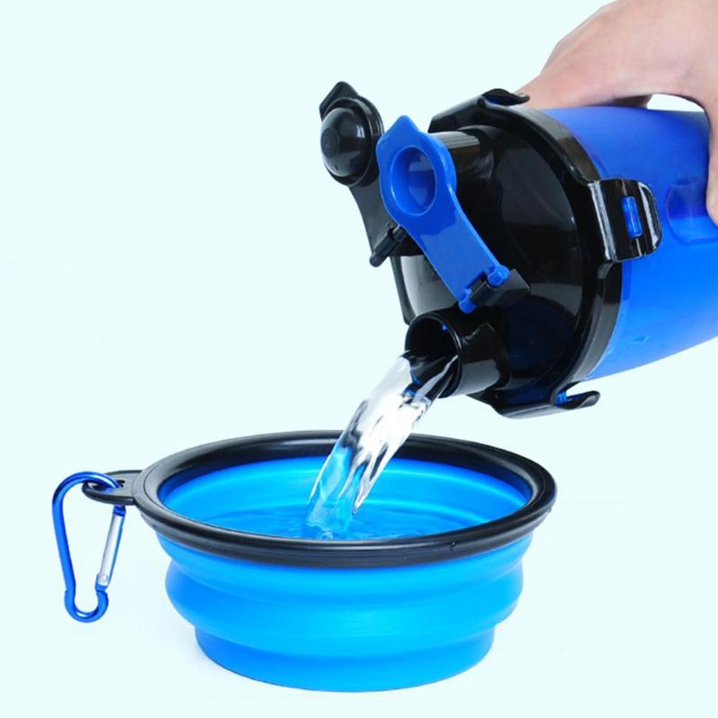 2-in-1 Travel Cup with Food Bowl - PawBuddy™-Blue-The Livary