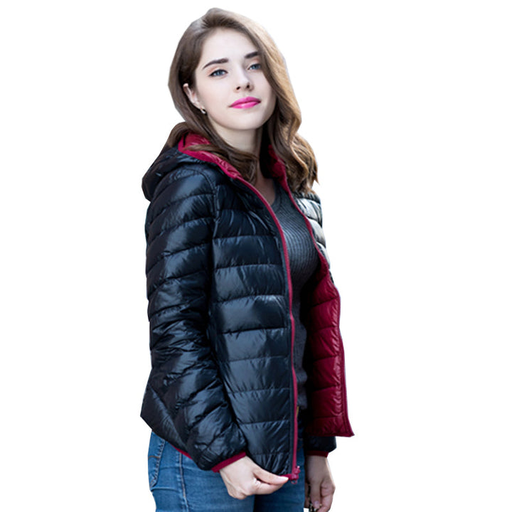Stylish Reversible Women's Down Jacket - Aurora-Blue-S-The Livary
