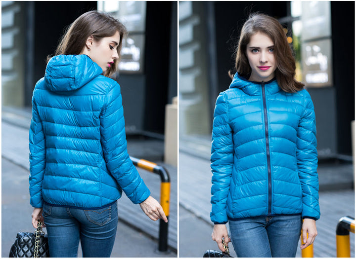 Stylish Reversible Women's Down Jacket - Aurora-Blue-S-The Livary