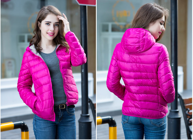 Stylish Reversible Women's Down Jacket - Aurora-Blue-S-The Livary