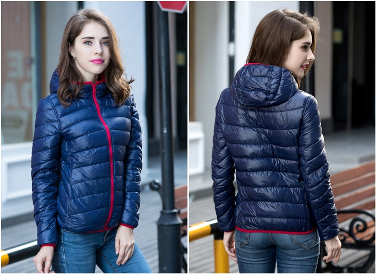 Stylish Reversible Women's Down Jacket - Aurora-Blue-S-The Livary