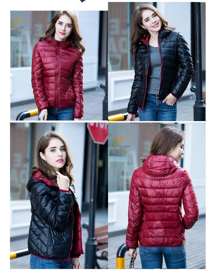 Stylish Reversible Women's Down Jacket - Aurora-Blue-S-The Livary