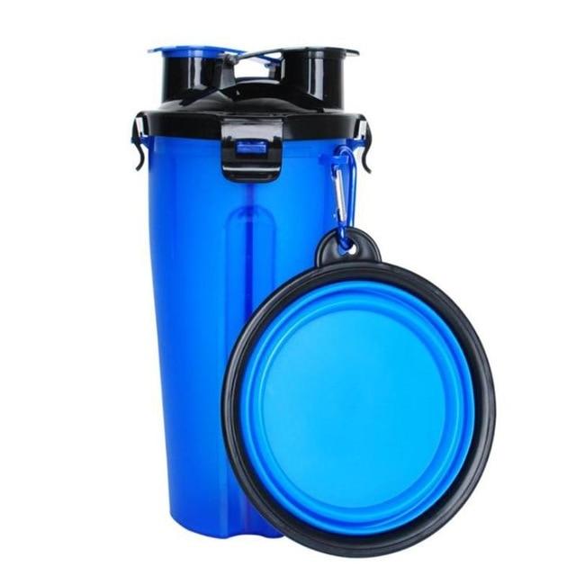 2-in-1 Travel Cup with Food Bowl - PawBuddy™-Blue-The Livary