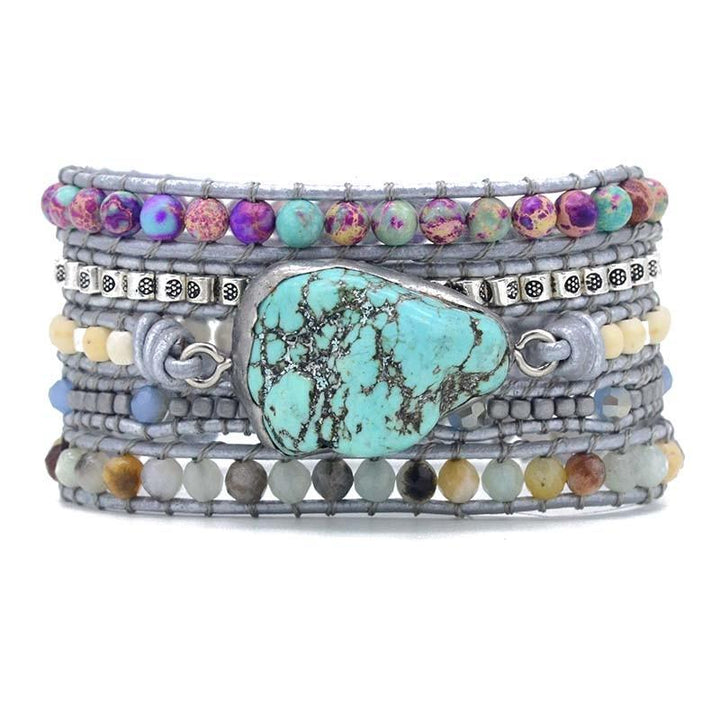 Turquoise Healing and Protection Wrap Bracelet - Selina-The Livary