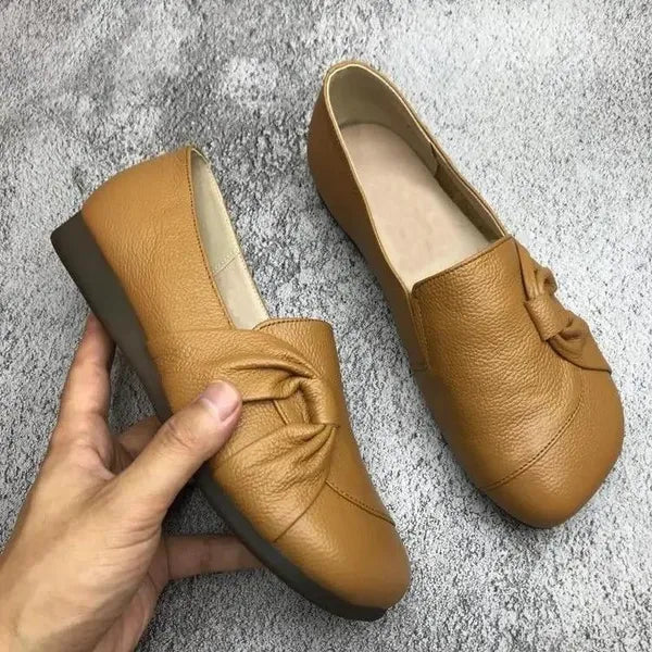 Leather Women's Shoes with Slip-Resistant Sole – Aurora-Brown-3-The Livary