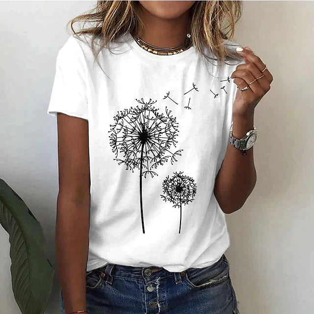 Comfortable women's t-shirt with round neck & soft fabric – Rhea-White-2XS-The Livary