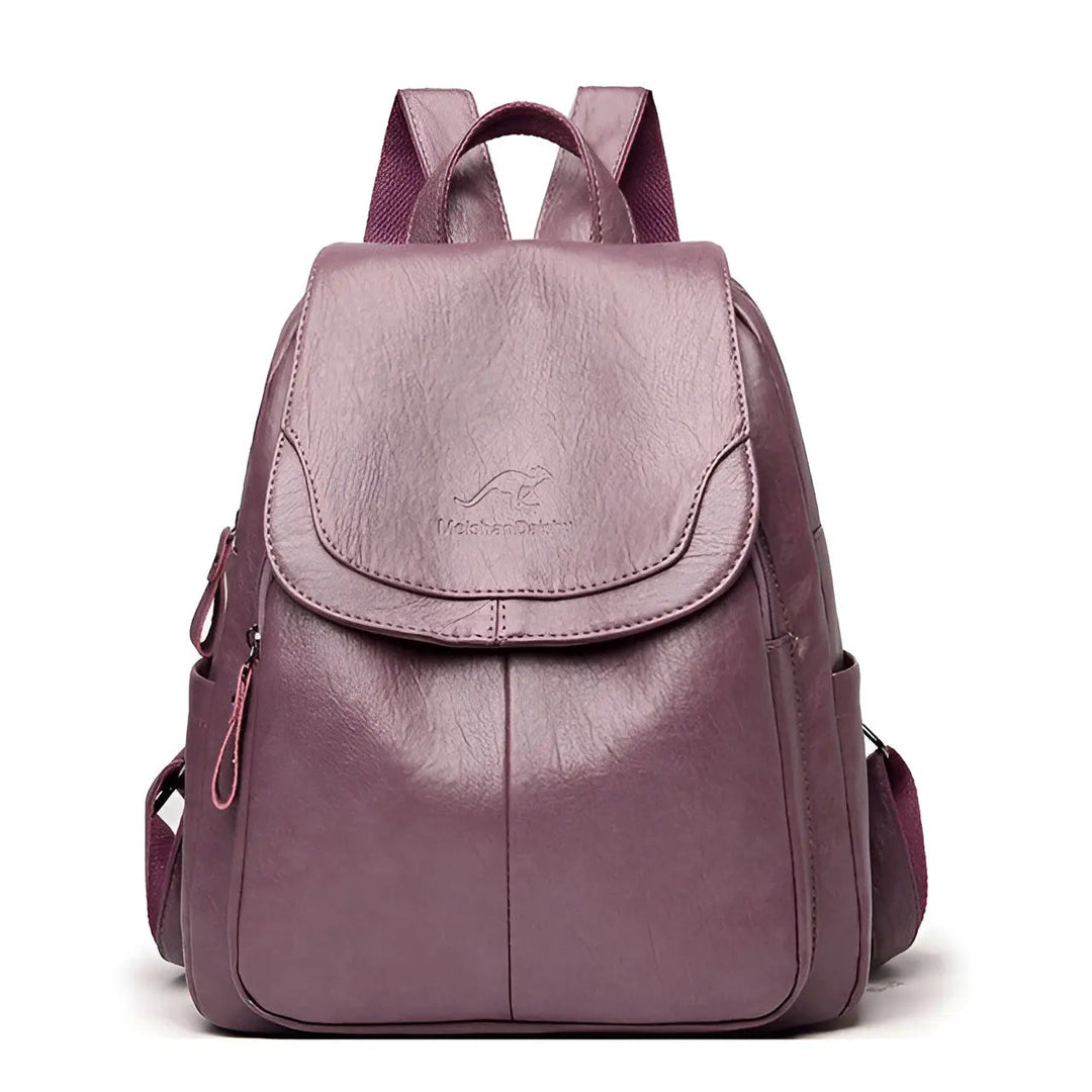 Vintage Leather Women's Backpack - Isabella-Purple-The Livary
