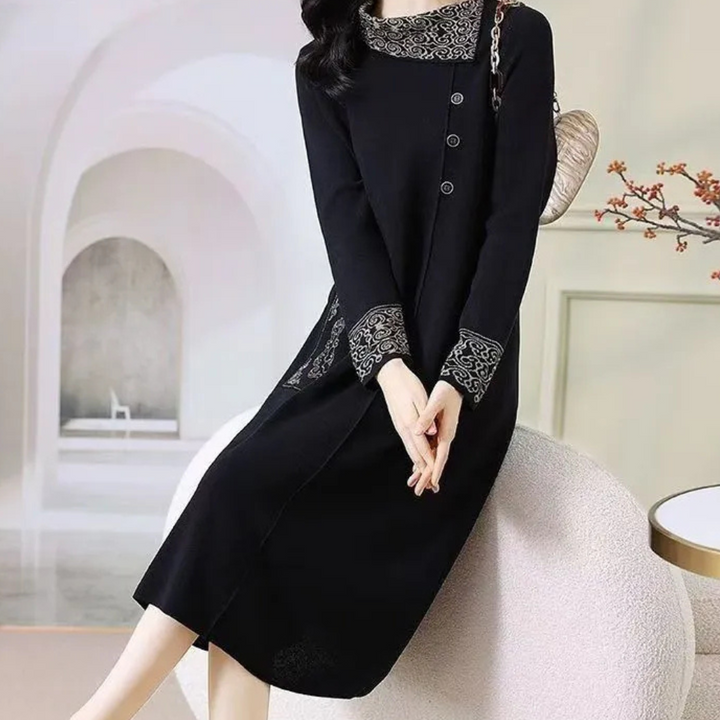 Warm Knitted Midi Dress - Vanya-XS-The Livary