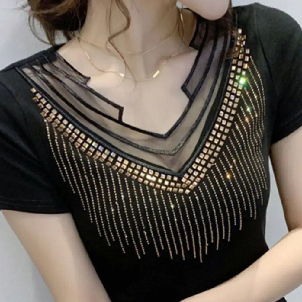 Trendy Sequin Blouse for Women - Lena-XS-The Livary