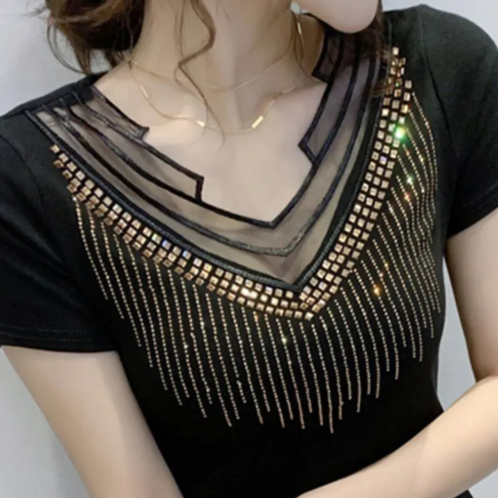 Trendy Sequin Blouse for Women - Lena-XS-The Livary