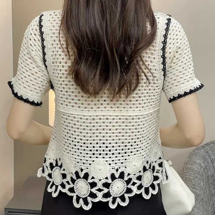 Trendy Openwork Blouse for Women - Livia-The Livary