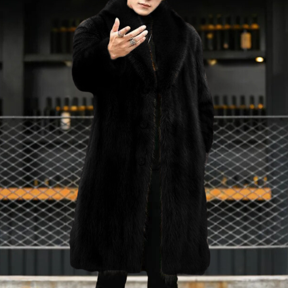Timeless Men's Coat with Fur Look - Jules-Black-S-The Livary
