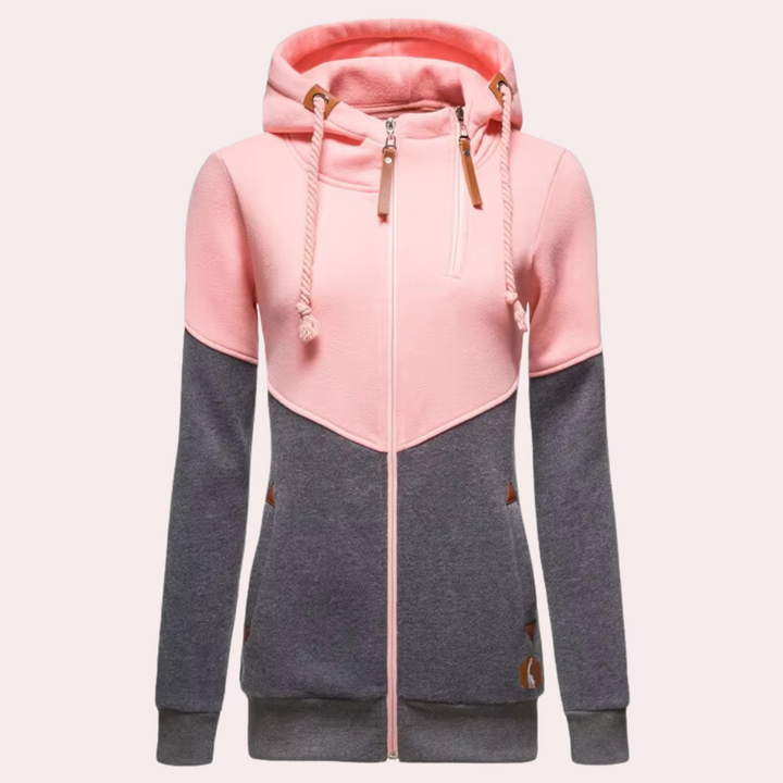 Sporty Women's Jacket with Zip - Nora-Pink-XS-The Livary