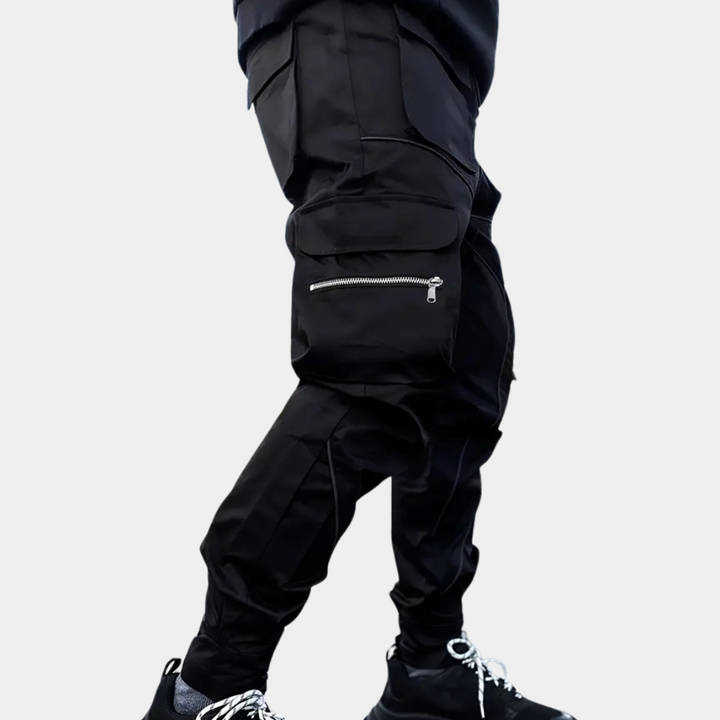 Comfort Fit Cargo Trousers for Men - Ryder-Black-XS-The Livary