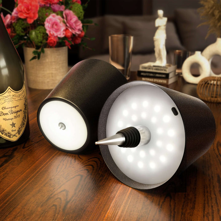 Rechargeable LED Bottle Light – LumoBottle-Black-State of Style