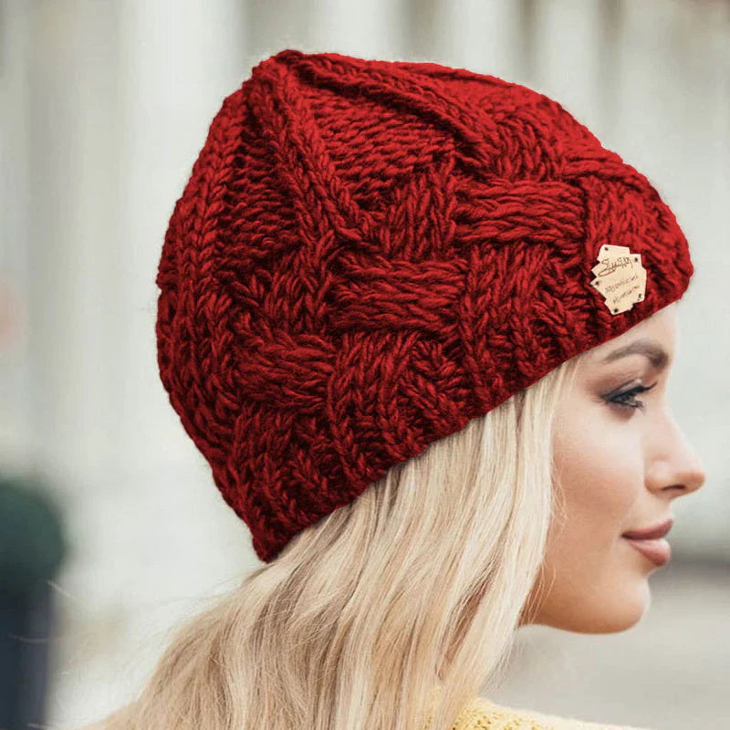 Comfortable Knitted Hat - Elena-Red-The Livary