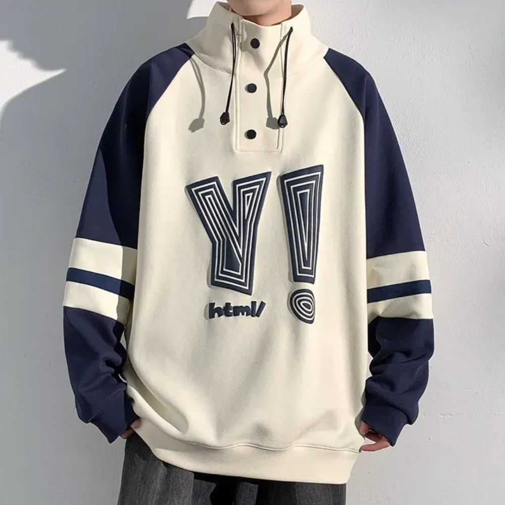 Modern Sweater with Stand-Up Collar for Men - Matteo-Beige-S-The Livary