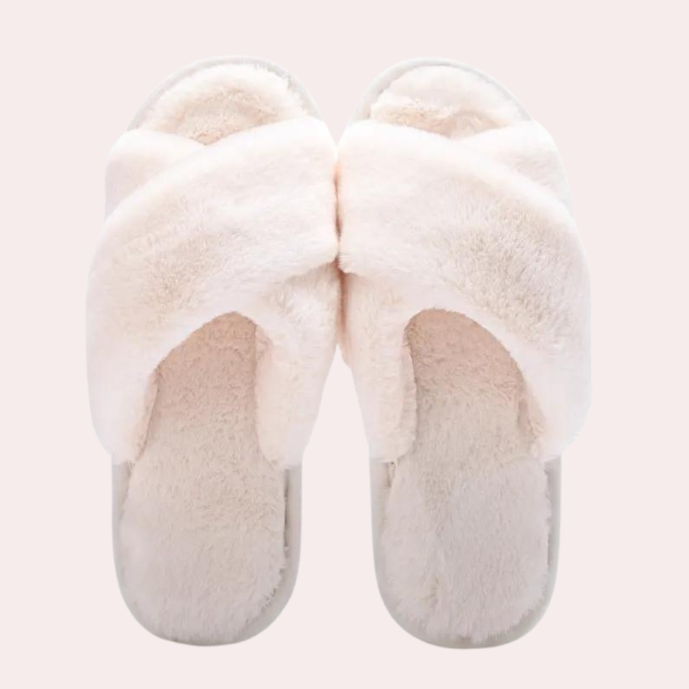 Warm Crossband Slippers for Women - Maëlle-White-2.5-The Livary