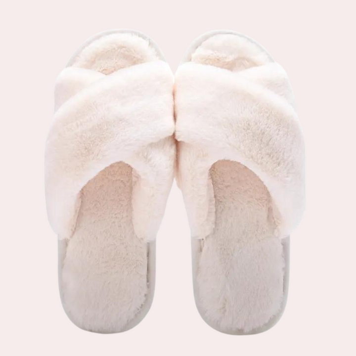 Warm Crossband Slippers for Women - Maëlle-White-2.5-The Livary