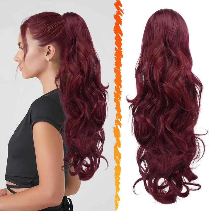 Hair extension Ponytail 21.7 inches – Veloura-Wavy-Red-The Livary
