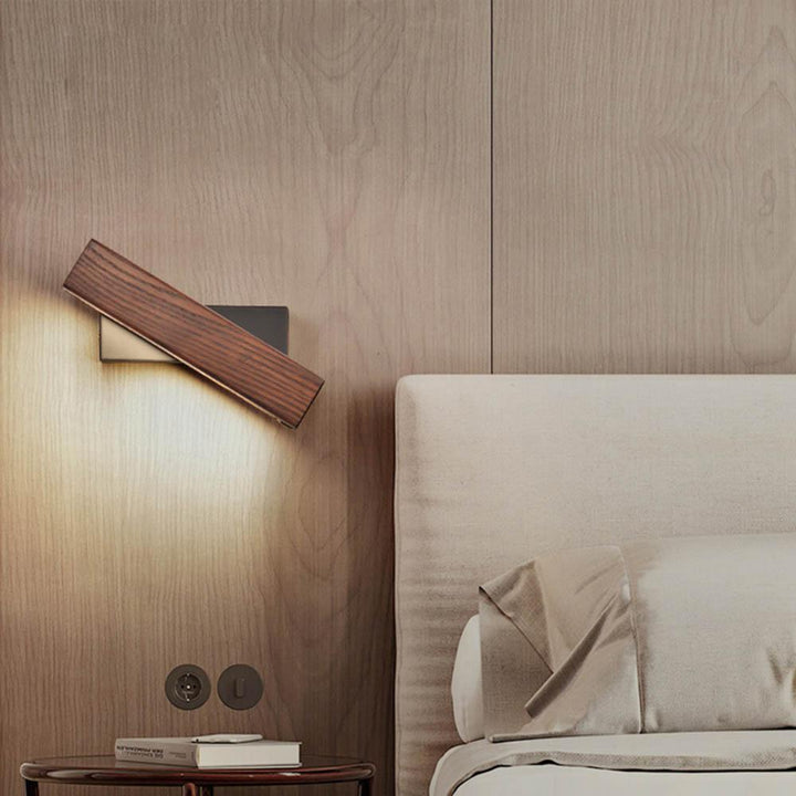 Wooden LED Wall Lamp with Pivot Function - Twilight Pivot-Dark Wood-Klein - 21 x 5 cm-The Livary