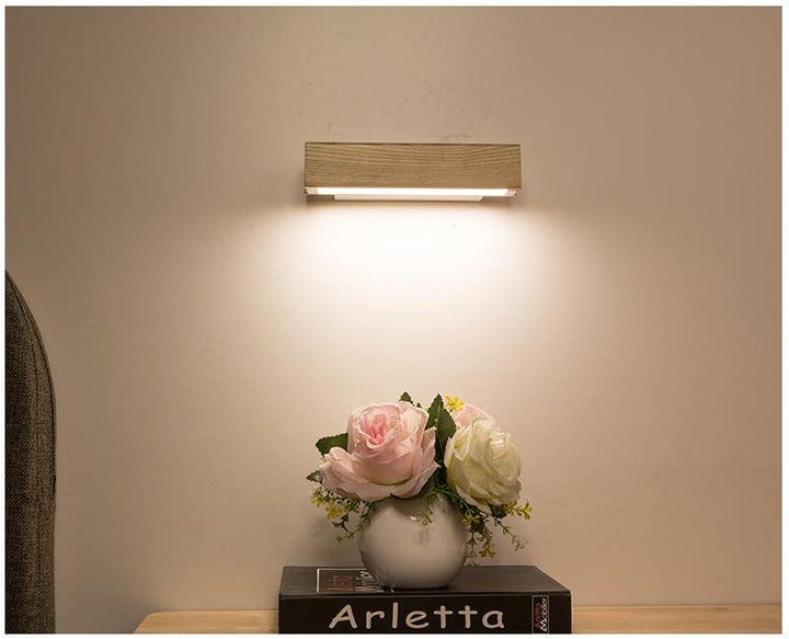Wooden LED Wall Lamp with Pivot Function - Twilight Pivot-Dark Wood-Klein - 21 x 5 cm-The Livary