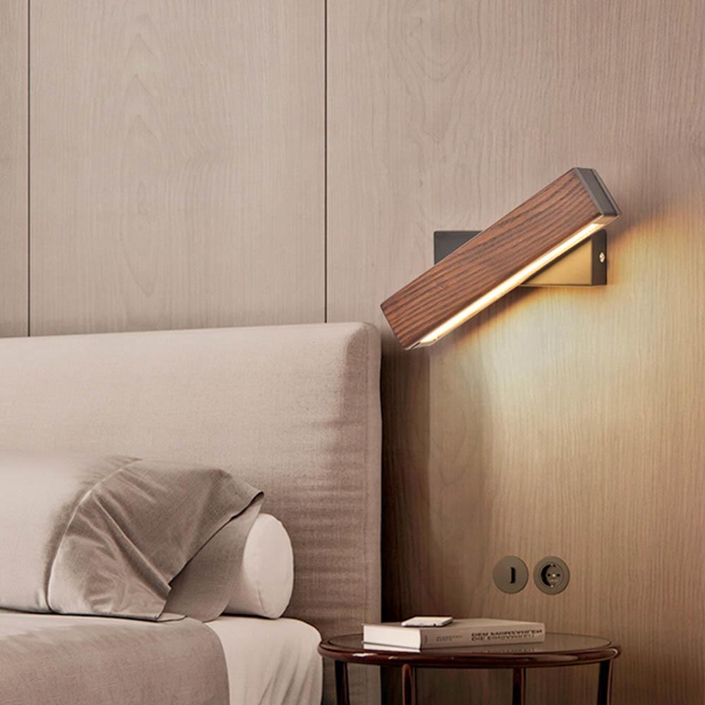 Wooden LED Wall Lamp with Pivot Function - Twilight Pivot-Dark Wood-Klein - 21 x 5 cm-The Livary