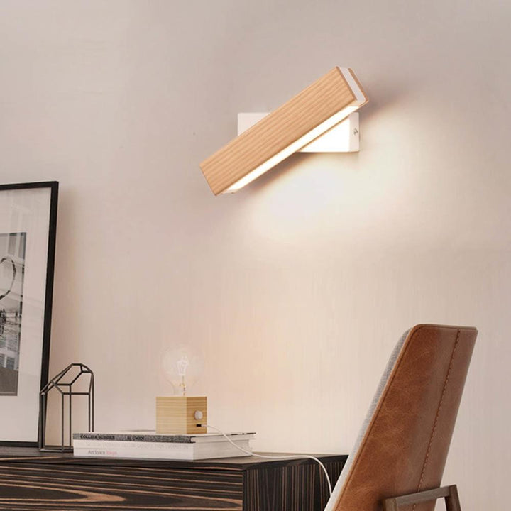 Wooden LED Wall Lamp with Pivot Function - Twilight Pivot-Light Wood-Klein - 21 x 5 cm-The Livary