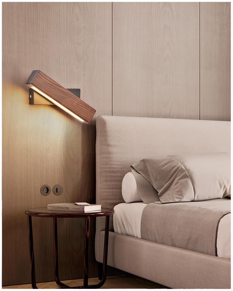 Wooden LED Wall Lamp with Pivot Function - Twilight Pivot-Dark Wood-Klein - 21 x 5 cm-The Livary