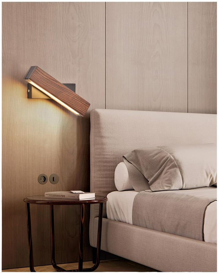 Wooden LED Wall Lamp with Pivot Function - Twilight Pivot-Dark Wood-Klein - 21 x 5 cm-The Livary