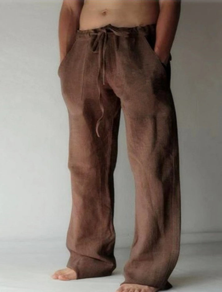 Casual men's linen trousers with a wide cut for summer – Elias-Brown-S-The Livary