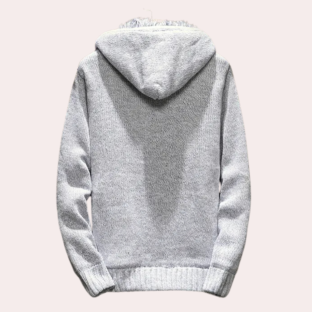 Classic Knitted Hoodie for Men - Milan-Black-S-The Livary