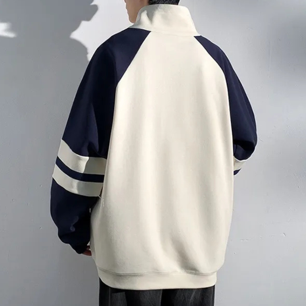 Modern Sweater with Stand-Up Collar for Men - Matteo-Beige-S-The Livary