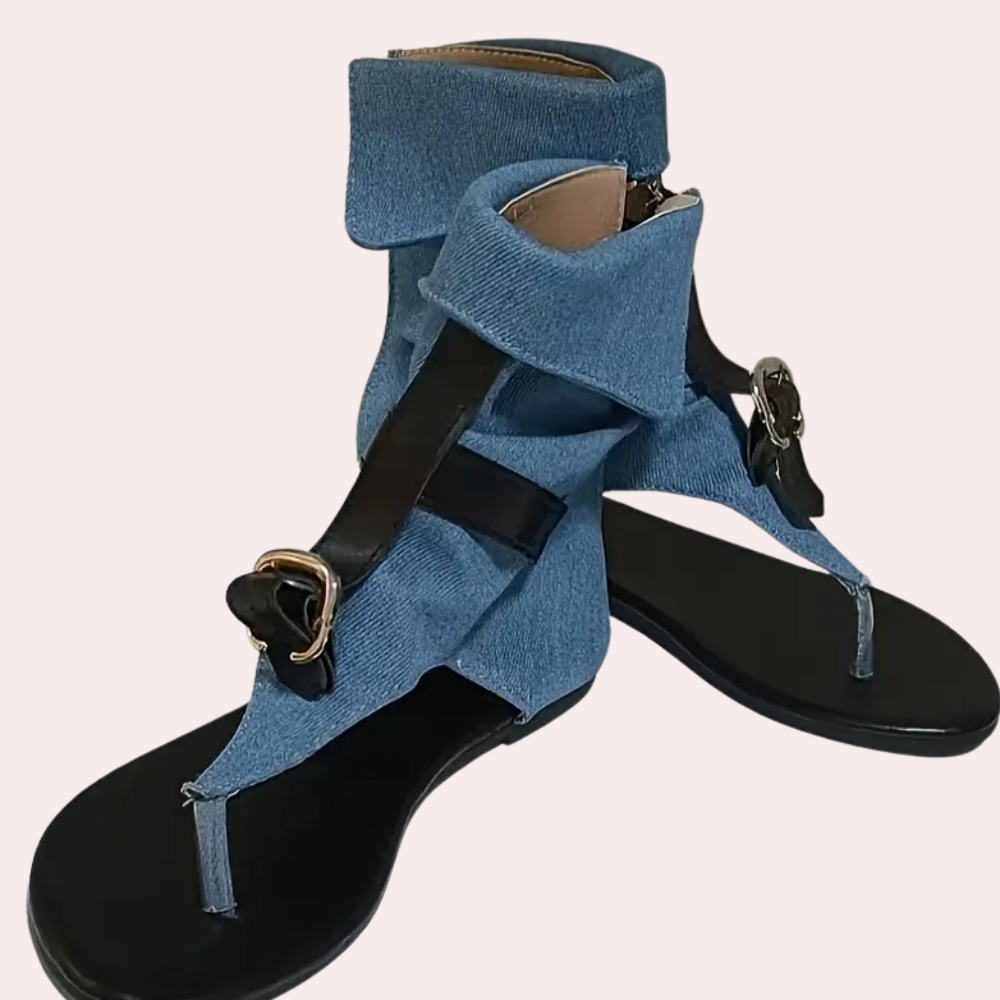 Trendy Denim Sandals for Women - Nova-Black-2.5-The Livary