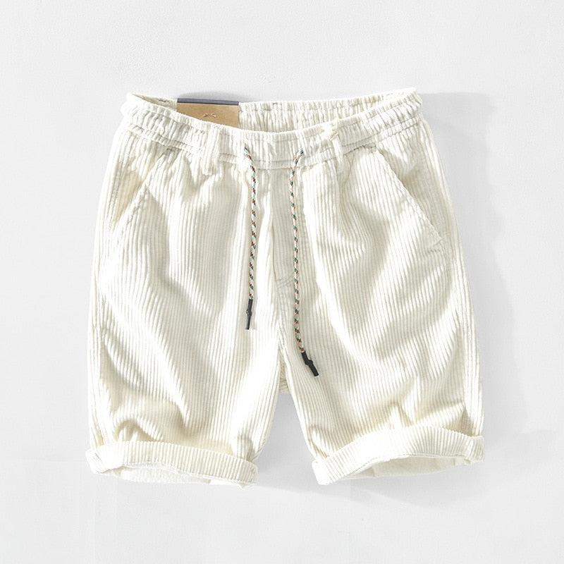 Summer men's cotton shorts with drawstring – Leon-White-S-The Livary